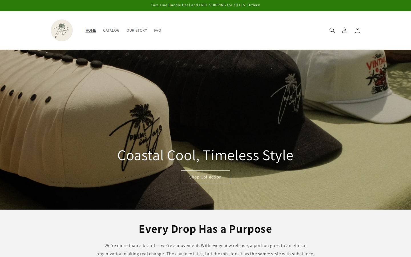 palmvintage.com homepage screenshot