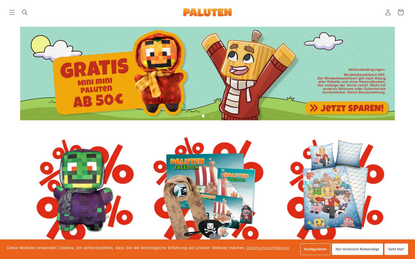 paluten.store homepage screenshot