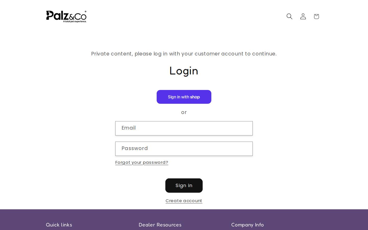 palzandcompany.com homepage screenshot