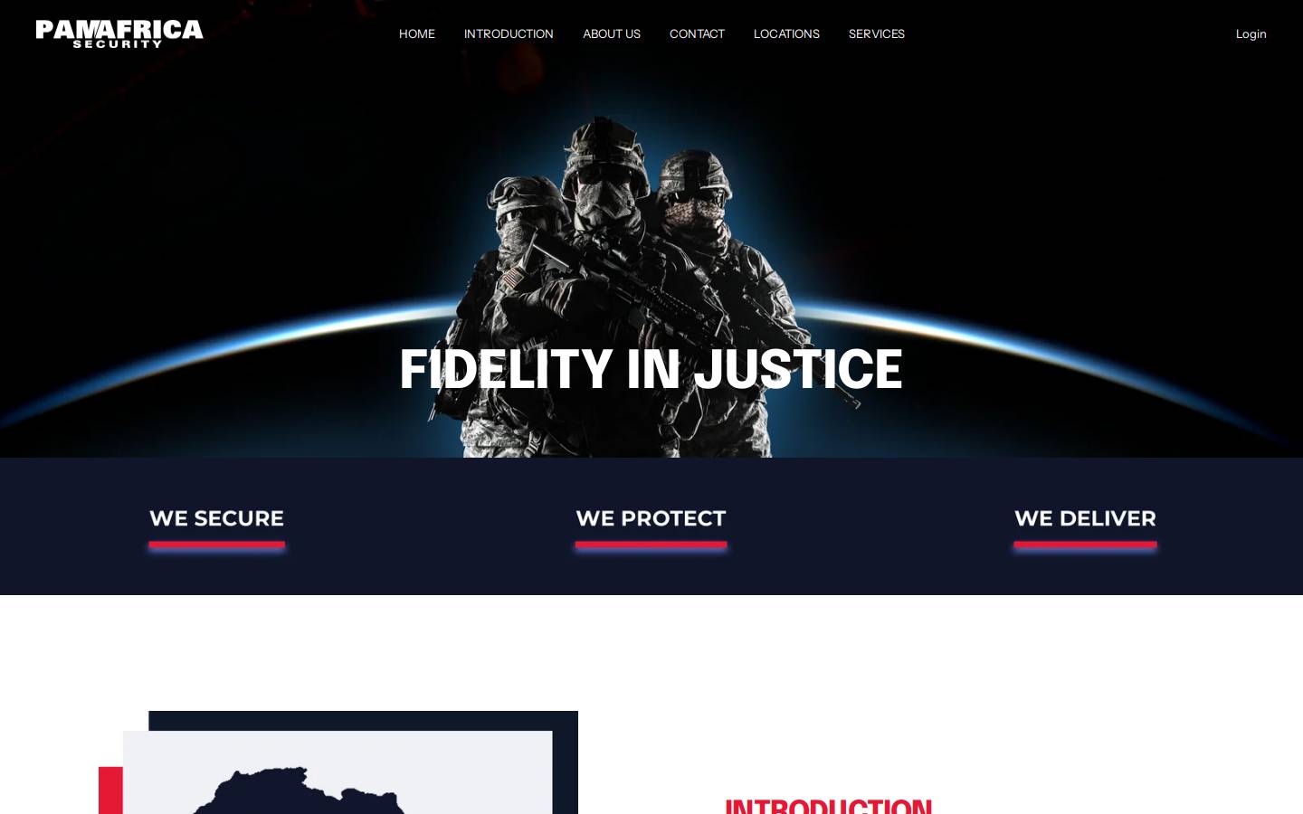 pamafricasecurity.com homepage screenshot
