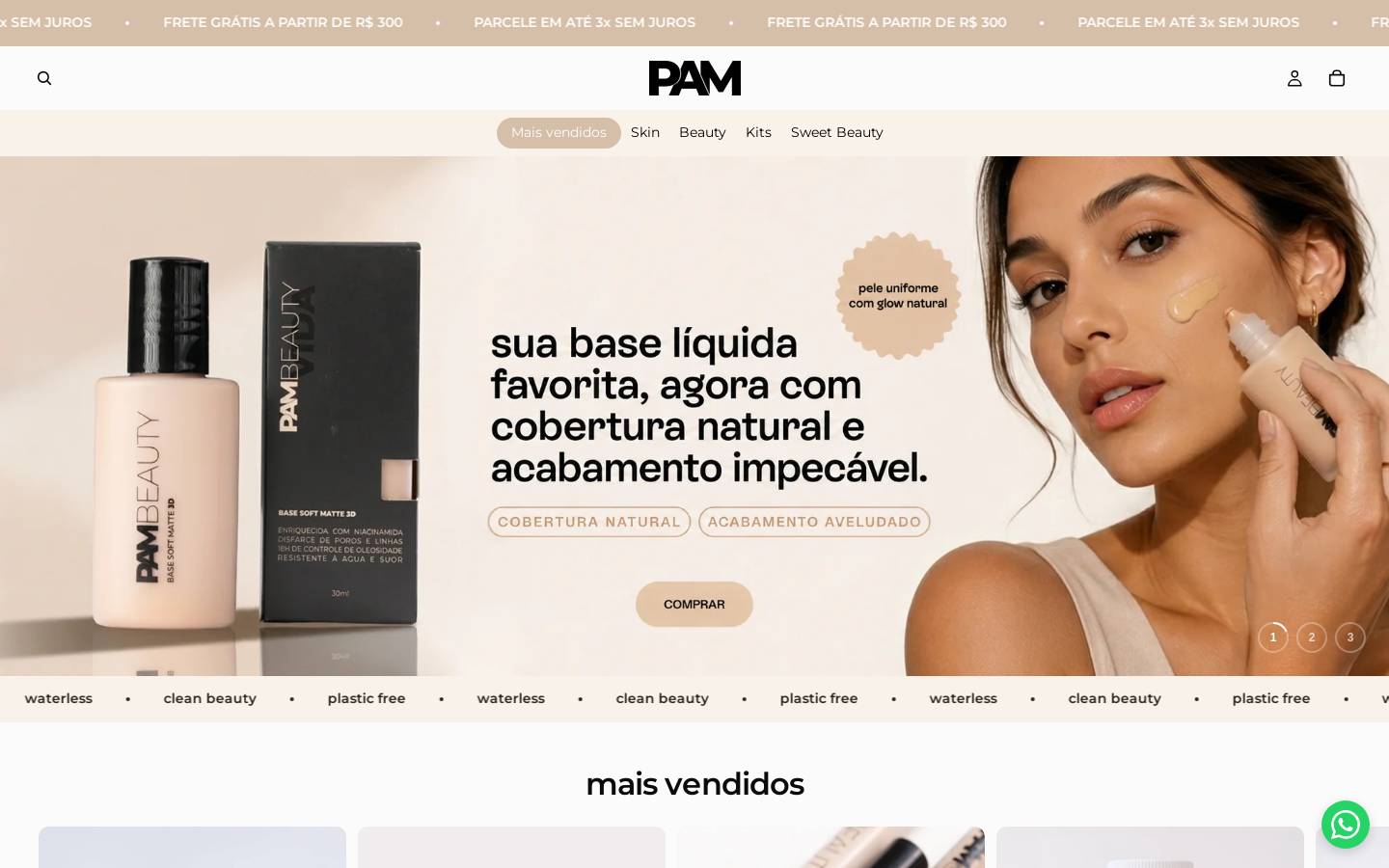 pambeauty.com.br homepage screenshot