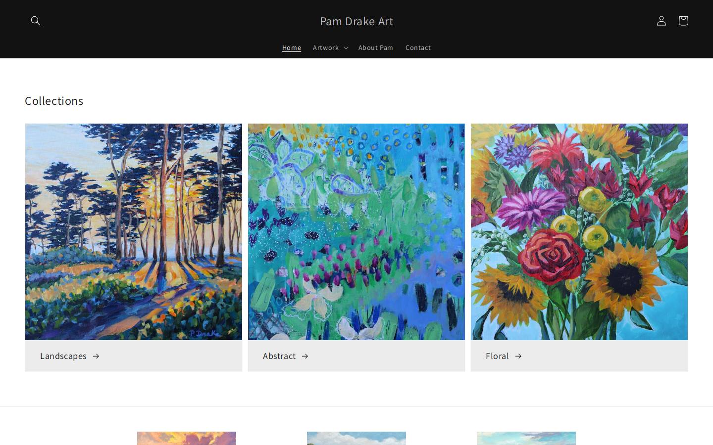pamdrakeart.com homepage screenshot