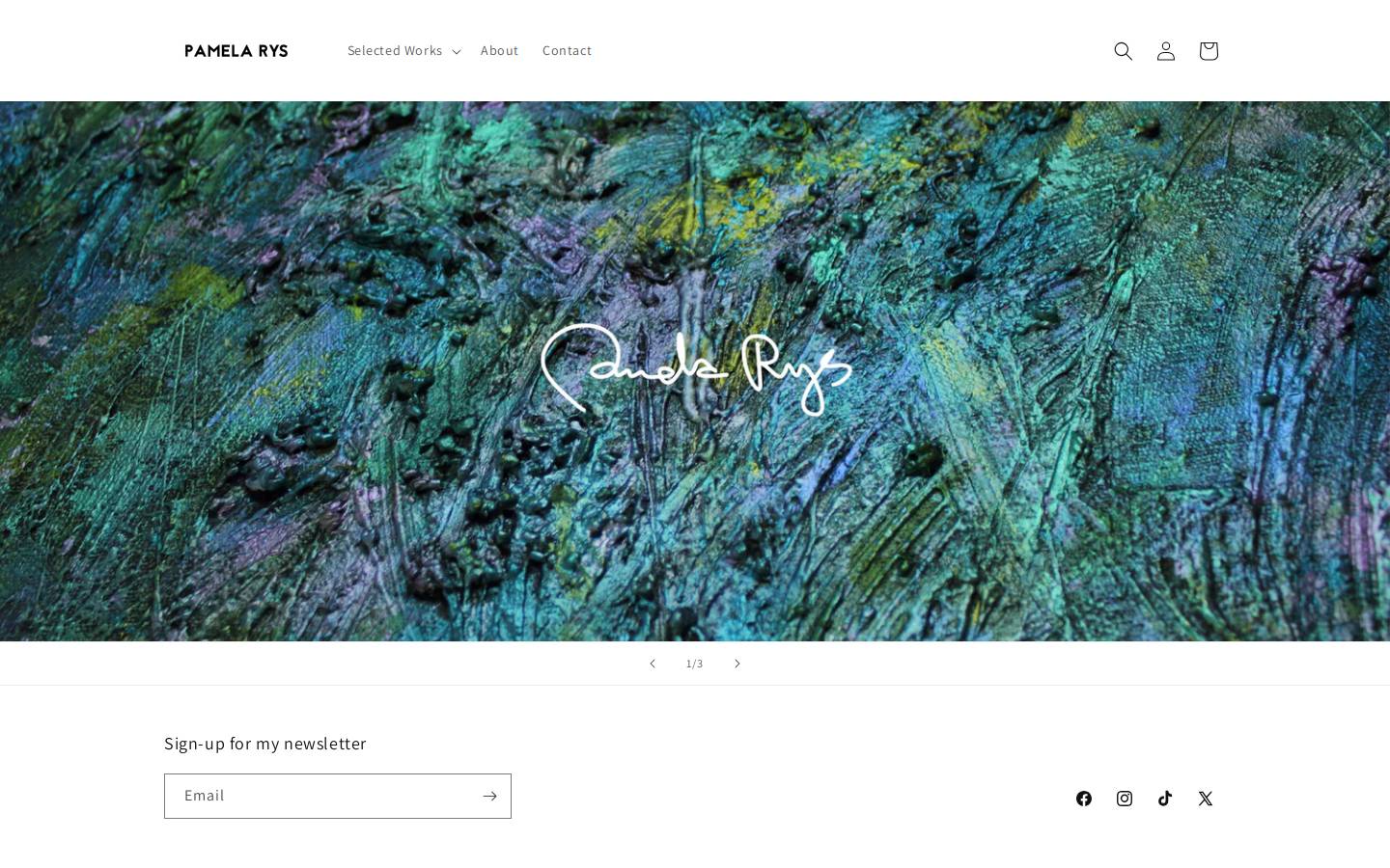 pamelarys.com homepage screenshot
