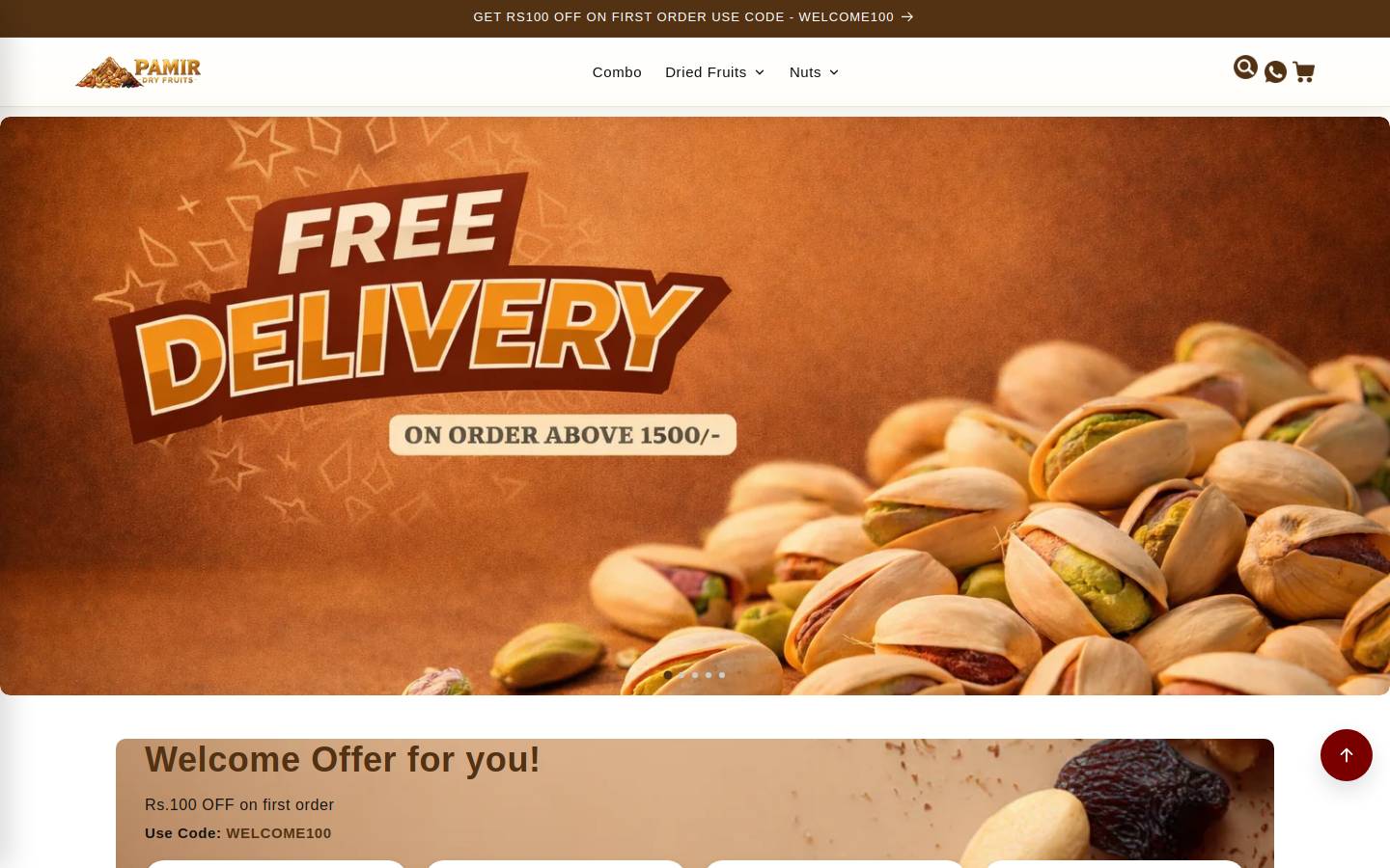pamirdryfruits.com homepage screenshot
