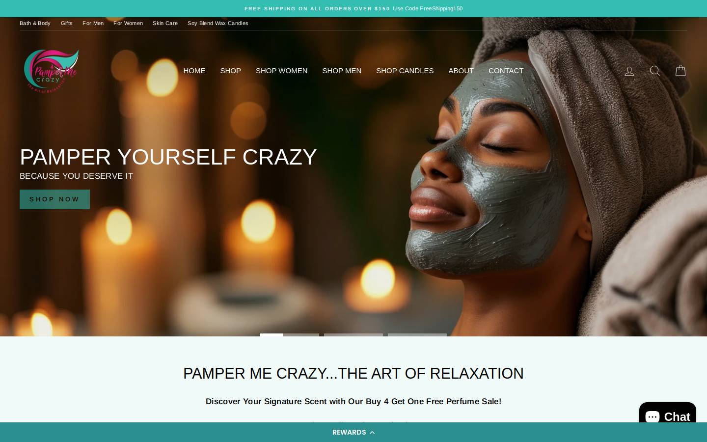 pampermecrazy.com homepage screenshot