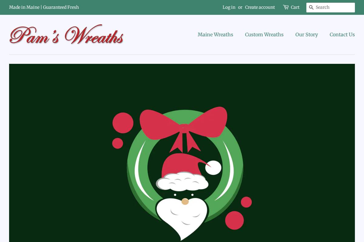pamsmainewreaths.com homepage screenshot