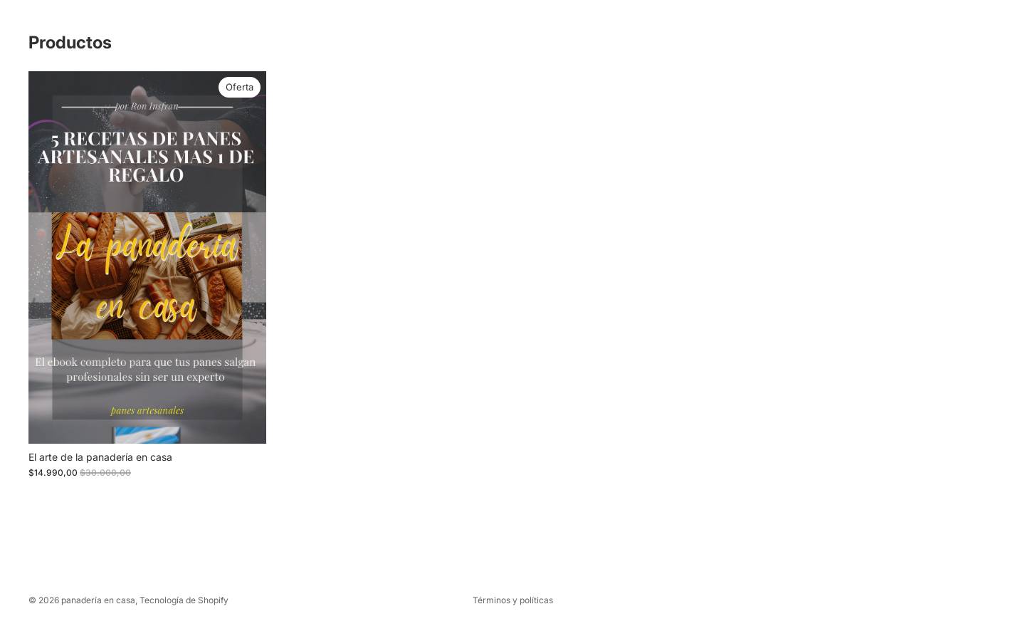 panaderiaencasa.com homepage screenshot