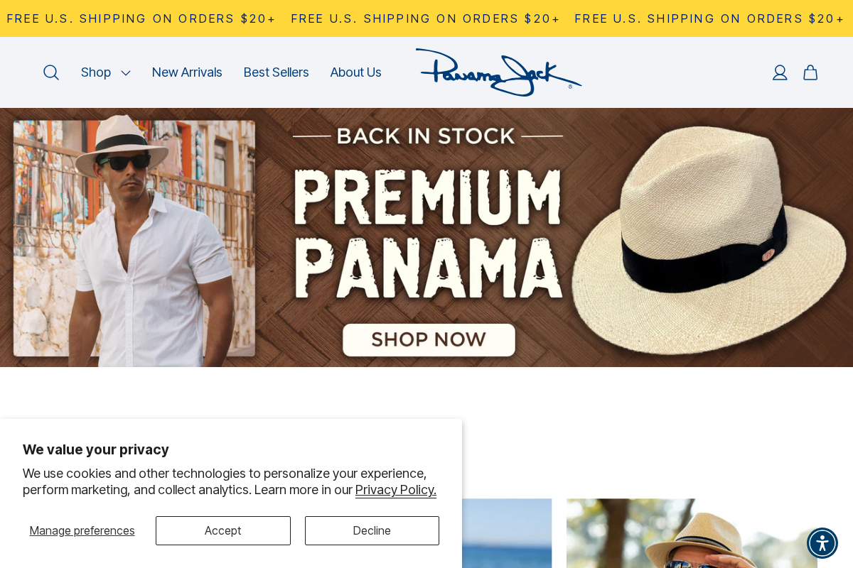 Panama Jack homepage screenshot