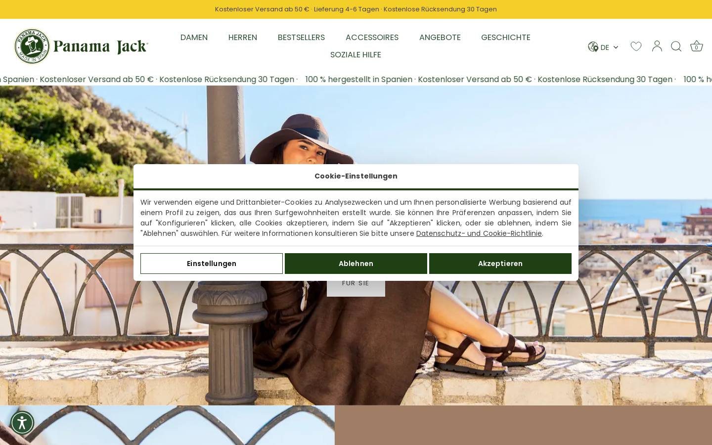 Panama Jack homepage screenshot