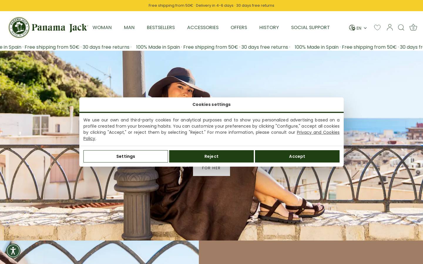 Panama Jack homepage screenshot