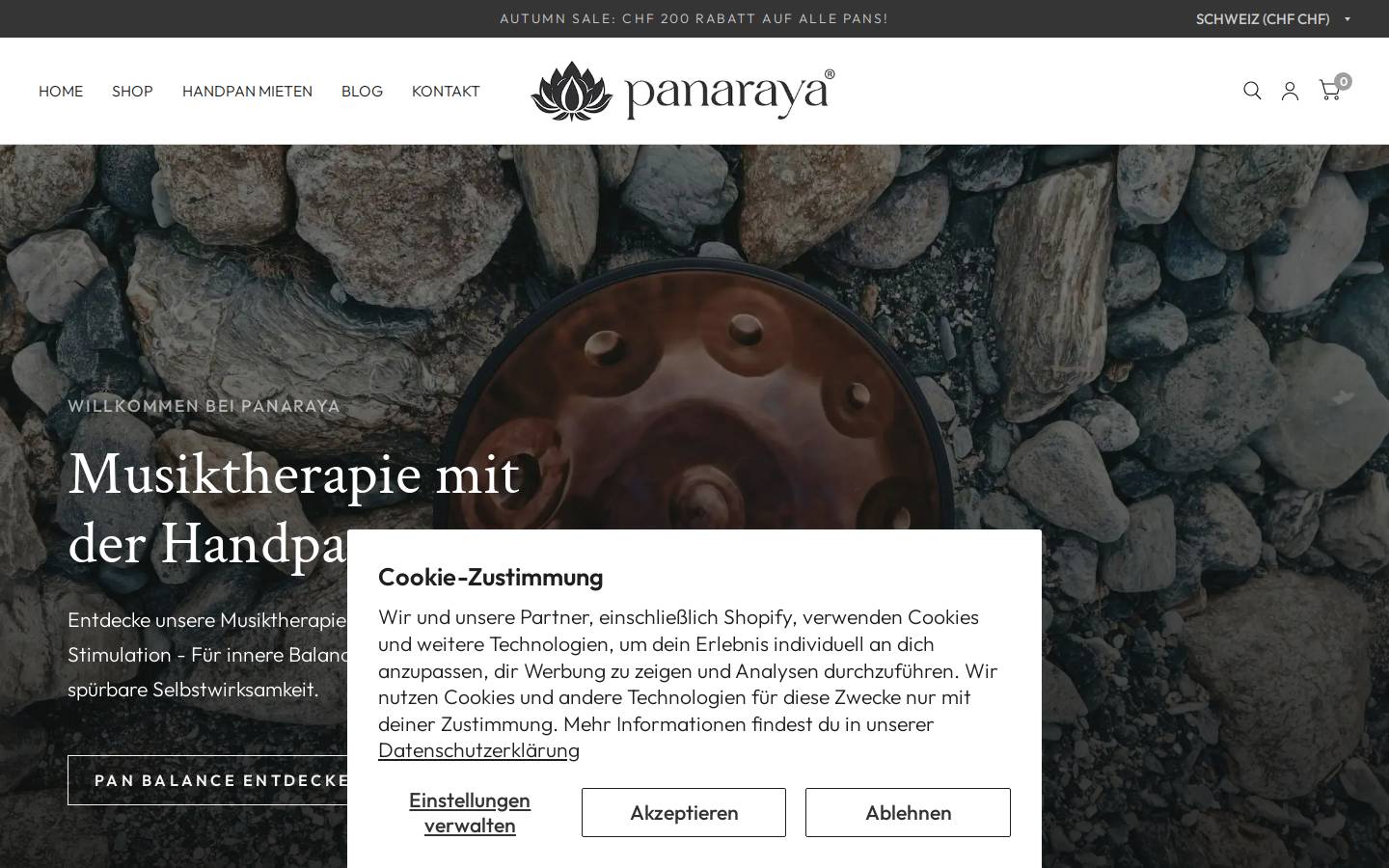 panaraya.ch homepage screenshot