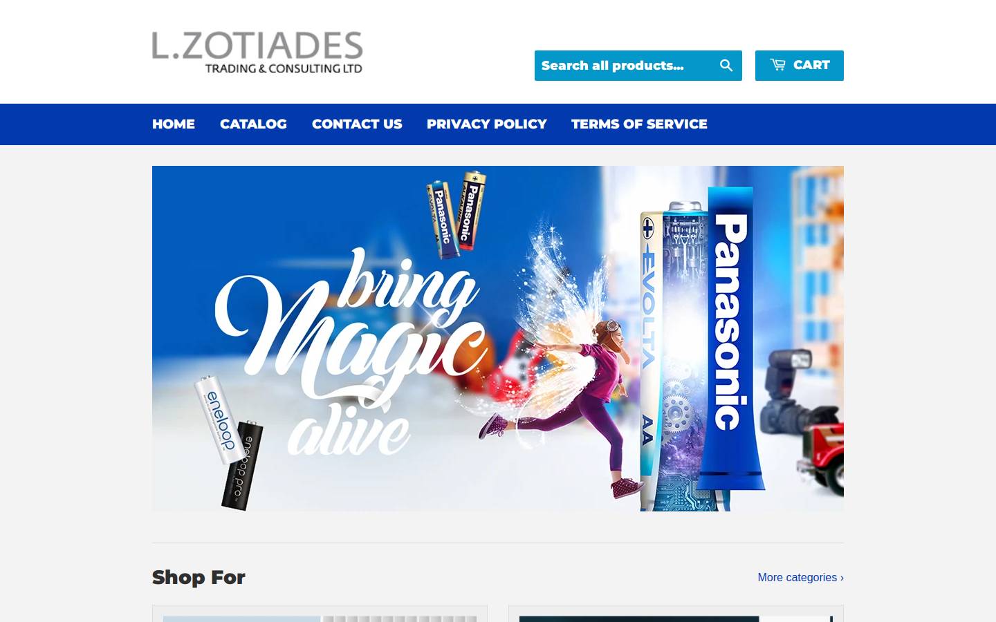 panasonicbatteriescyprus.com homepage screenshot
