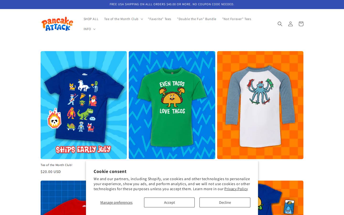 pancake-attack.com homepage screenshot