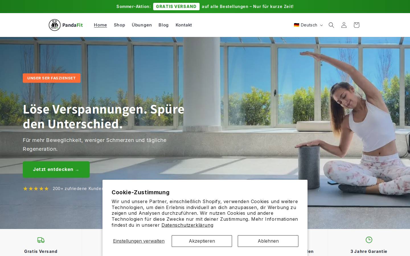 panda-fitness.de homepage screenshot