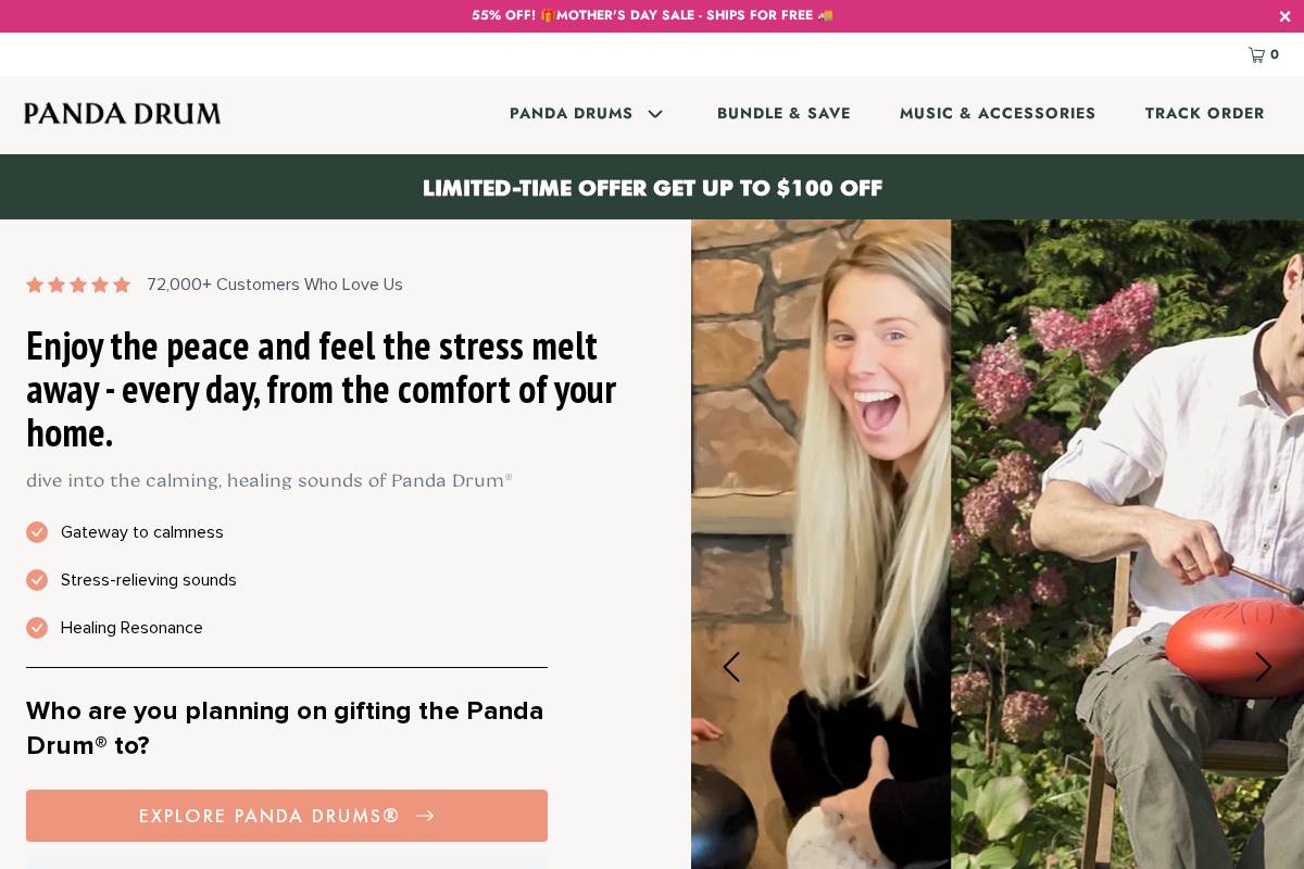 Panda Drum homepage screenshot