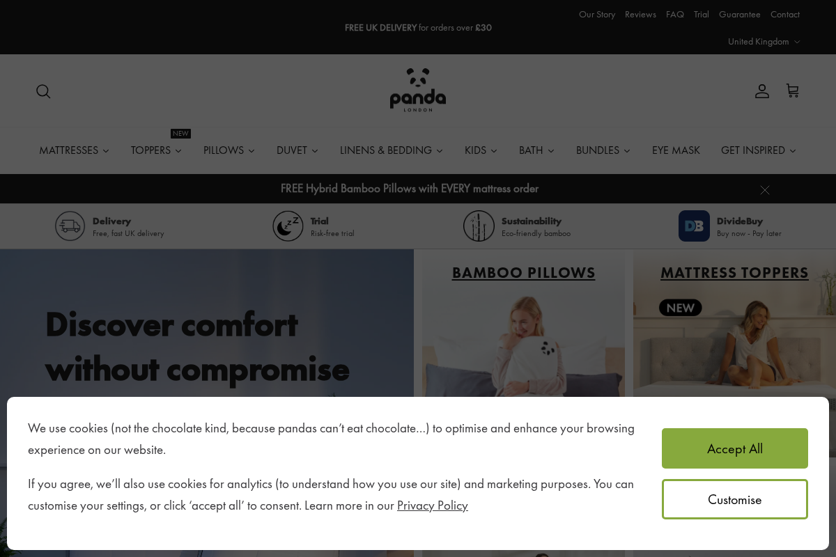 Panda London  homepage screenshot