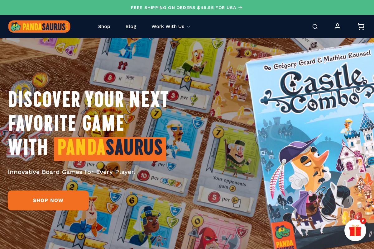 Pandasaurus Games homepage screenshot