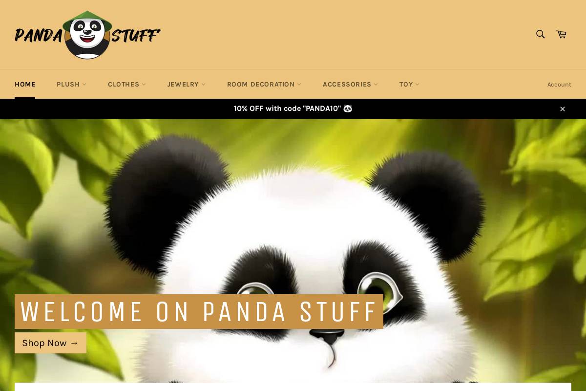 pandastuff.co homepage screenshot