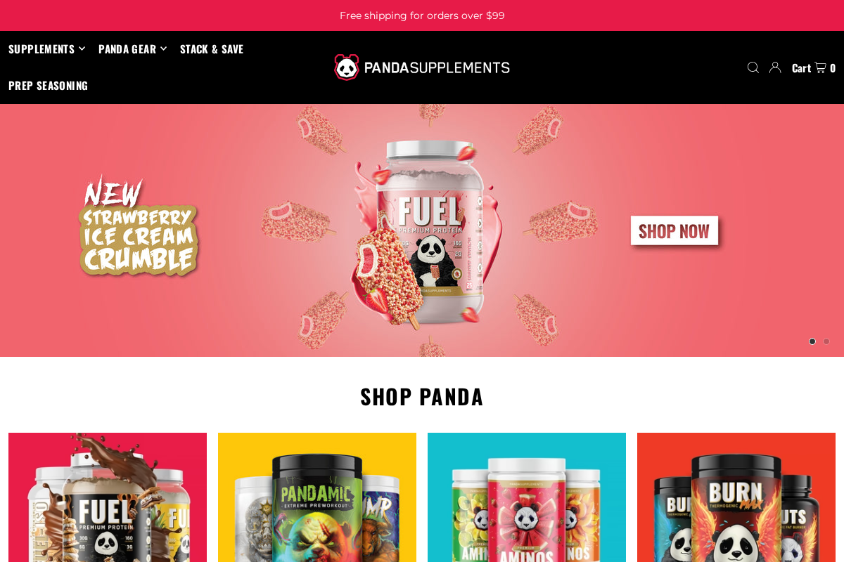 Panda Supps homepage screenshot