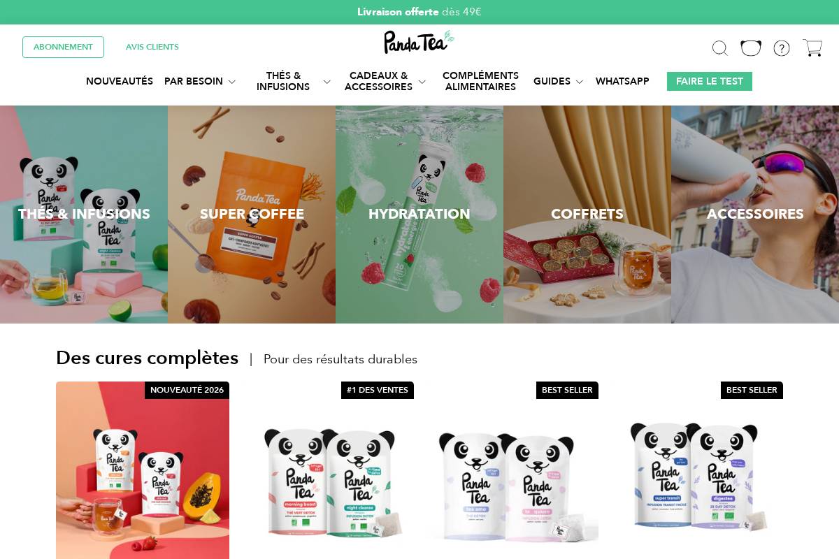 Panda Tea homepage screenshot