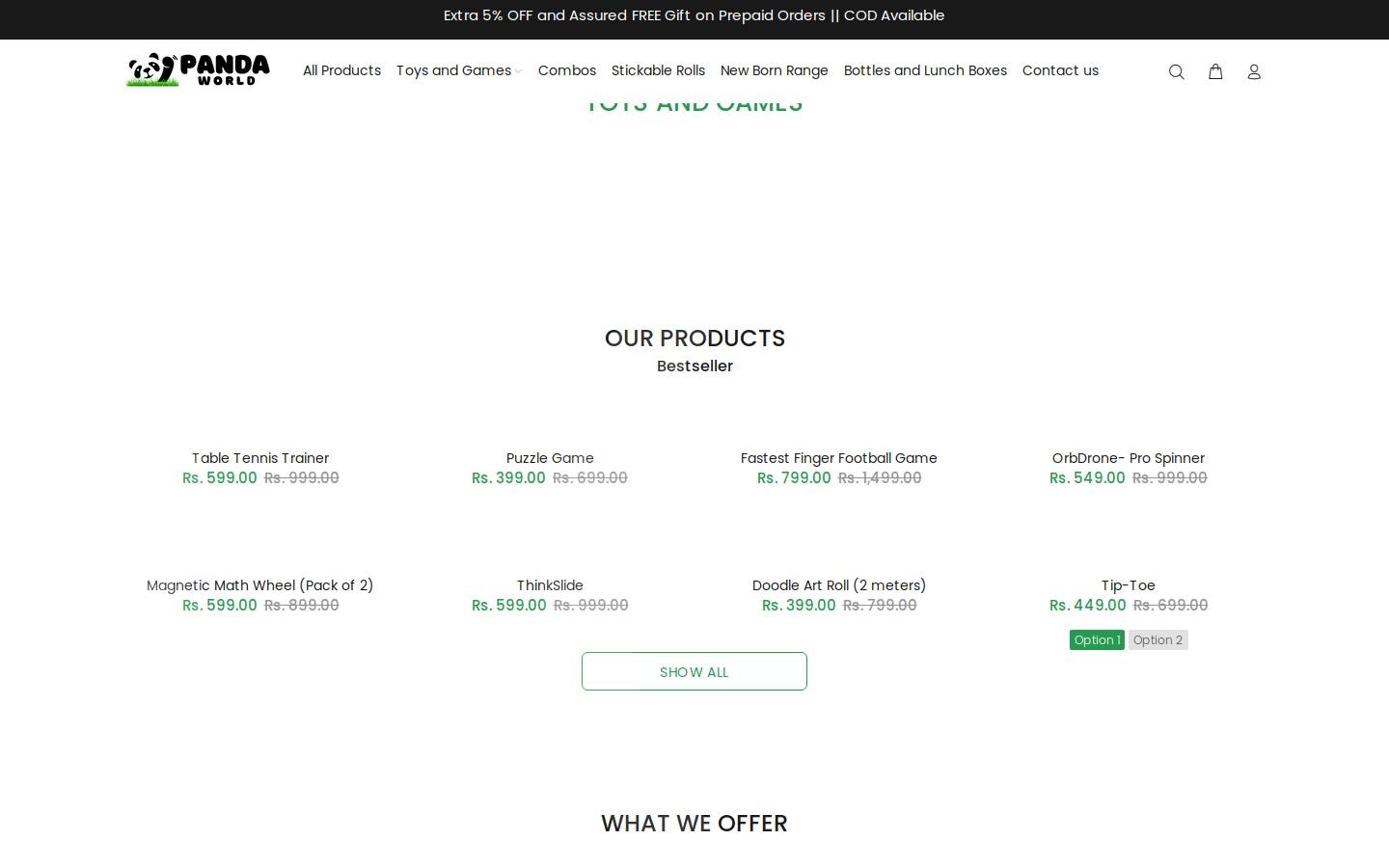 pandaworld.in homepage screenshot