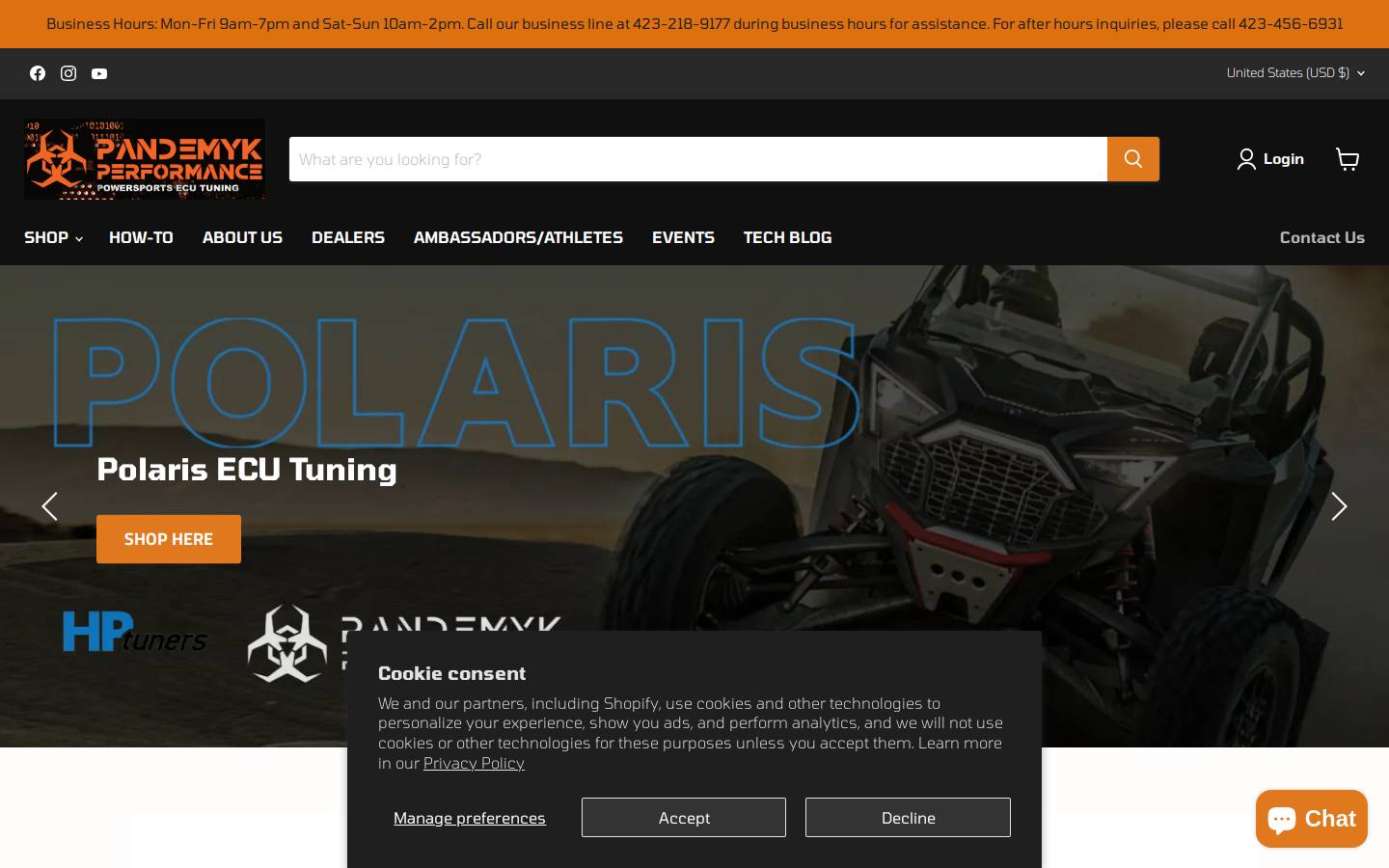 pandemykperformance.com homepage screenshot