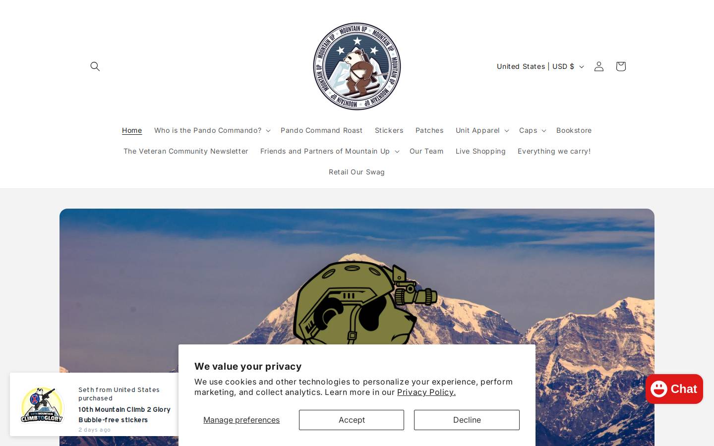 Pandocommando homepage screenshot