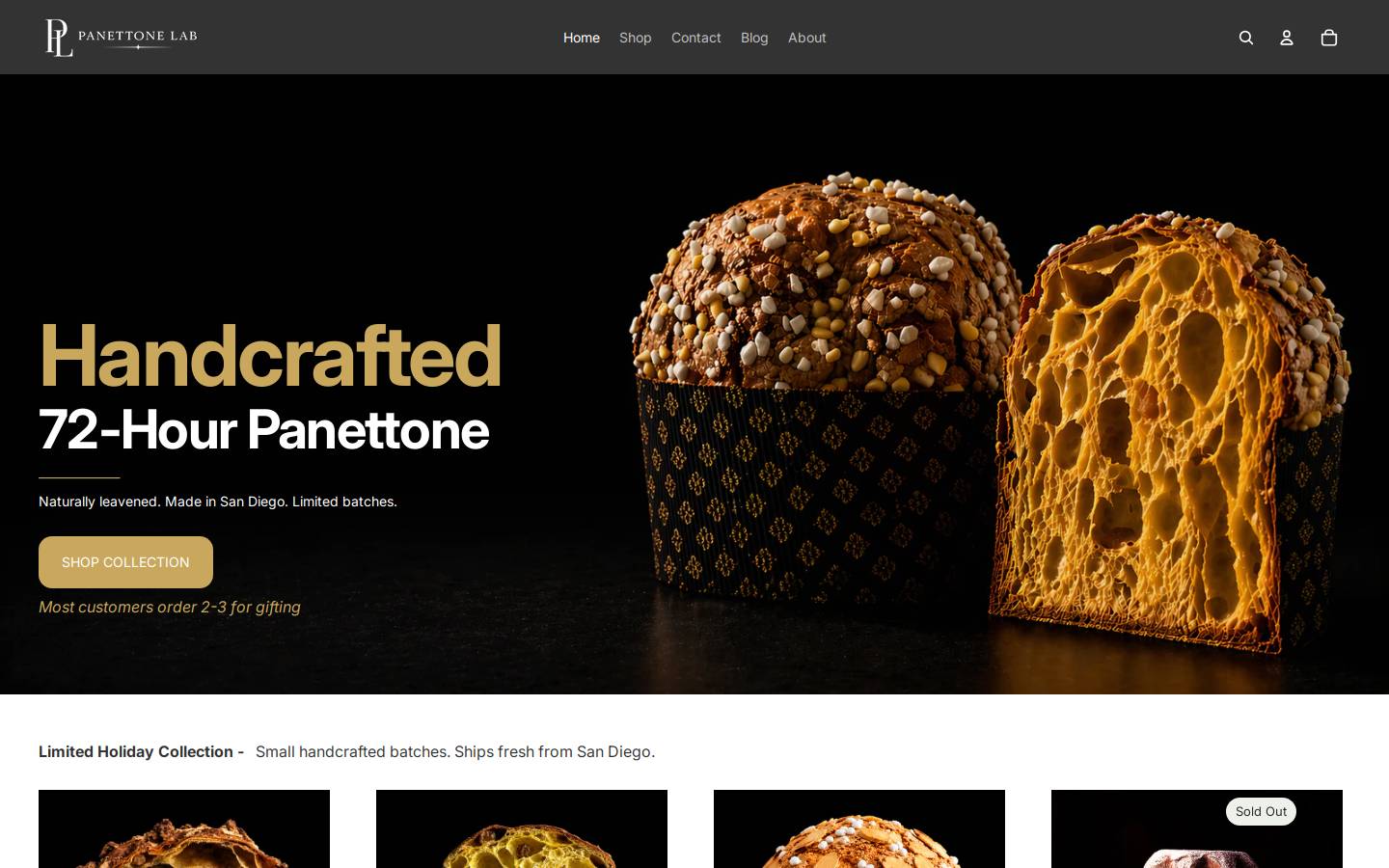 panettonelab.com homepage screenshot