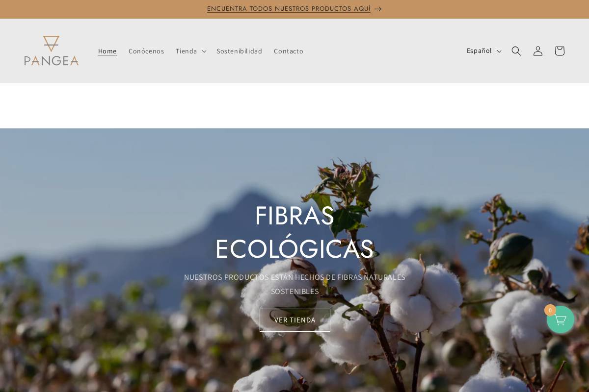 pangeaecoclothing.com homepage screenshot