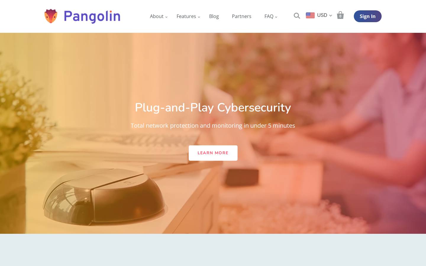 pangolinsecured.com homepage screenshot