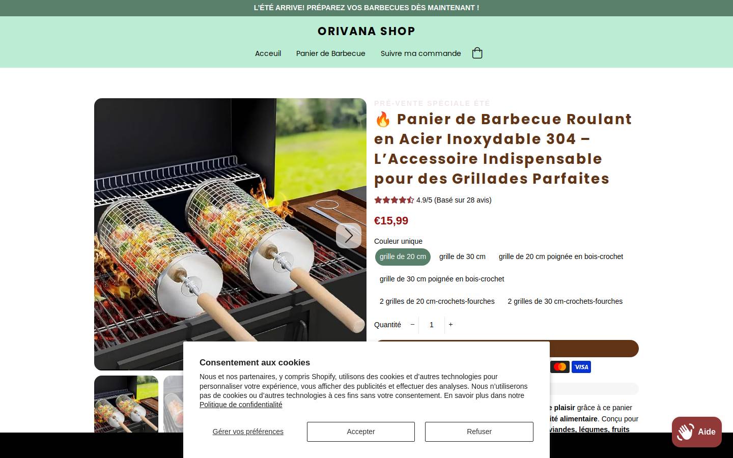 panierbarbecue.com homepage screenshot