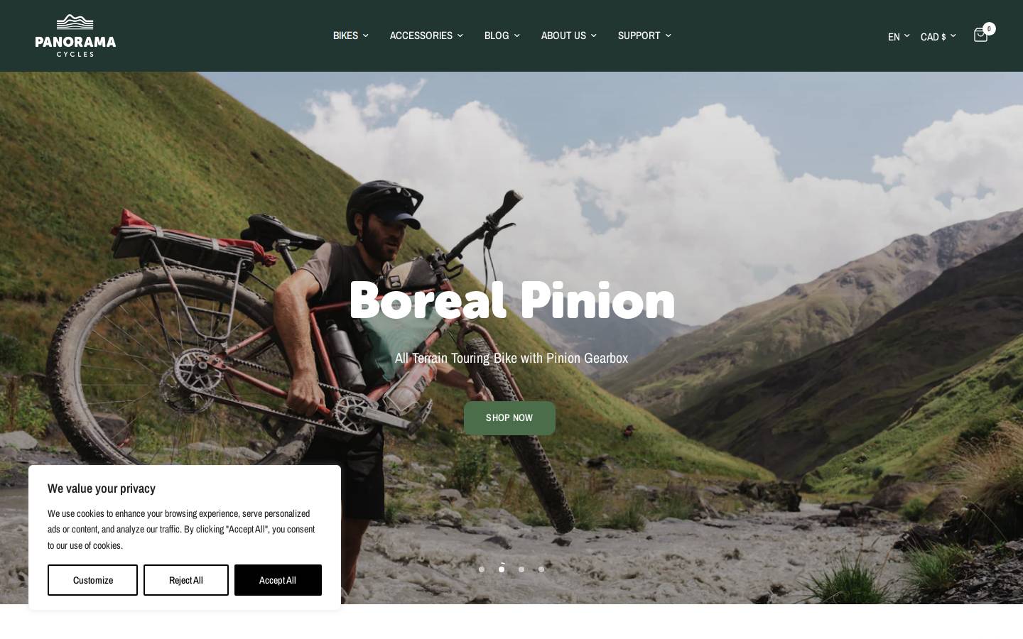 panoramacycles.com homepage screenshot