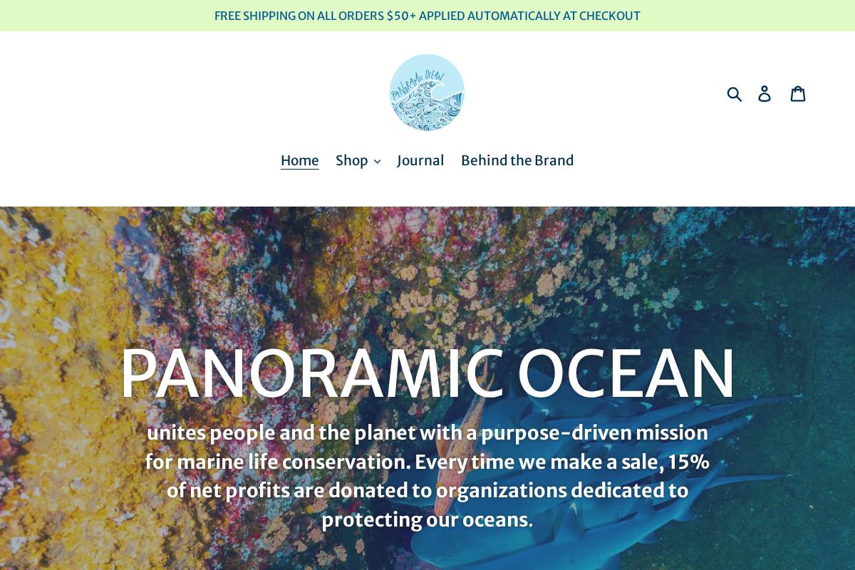panoramicocean.com homepage screenshot