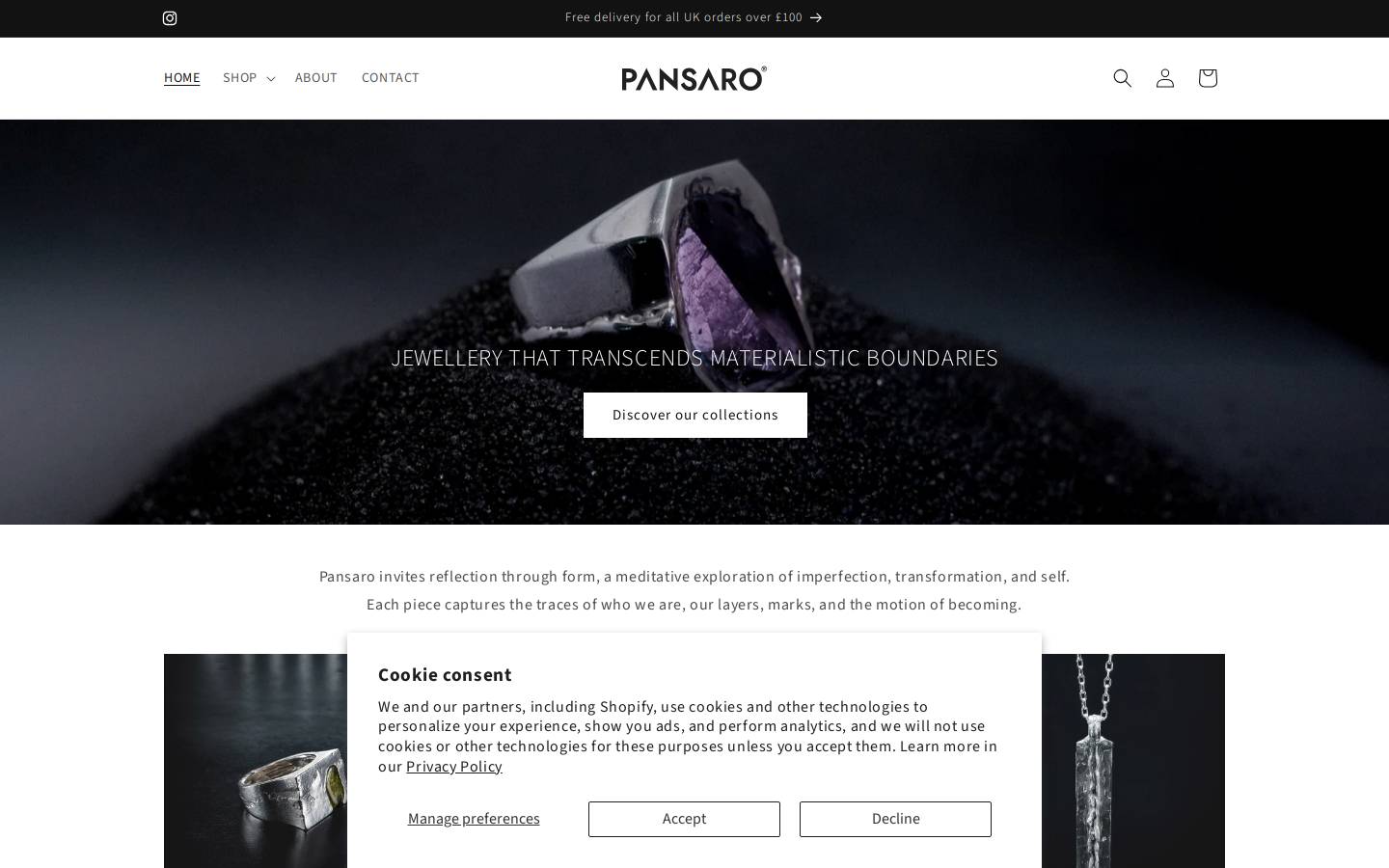 pansaro.com homepage screenshot