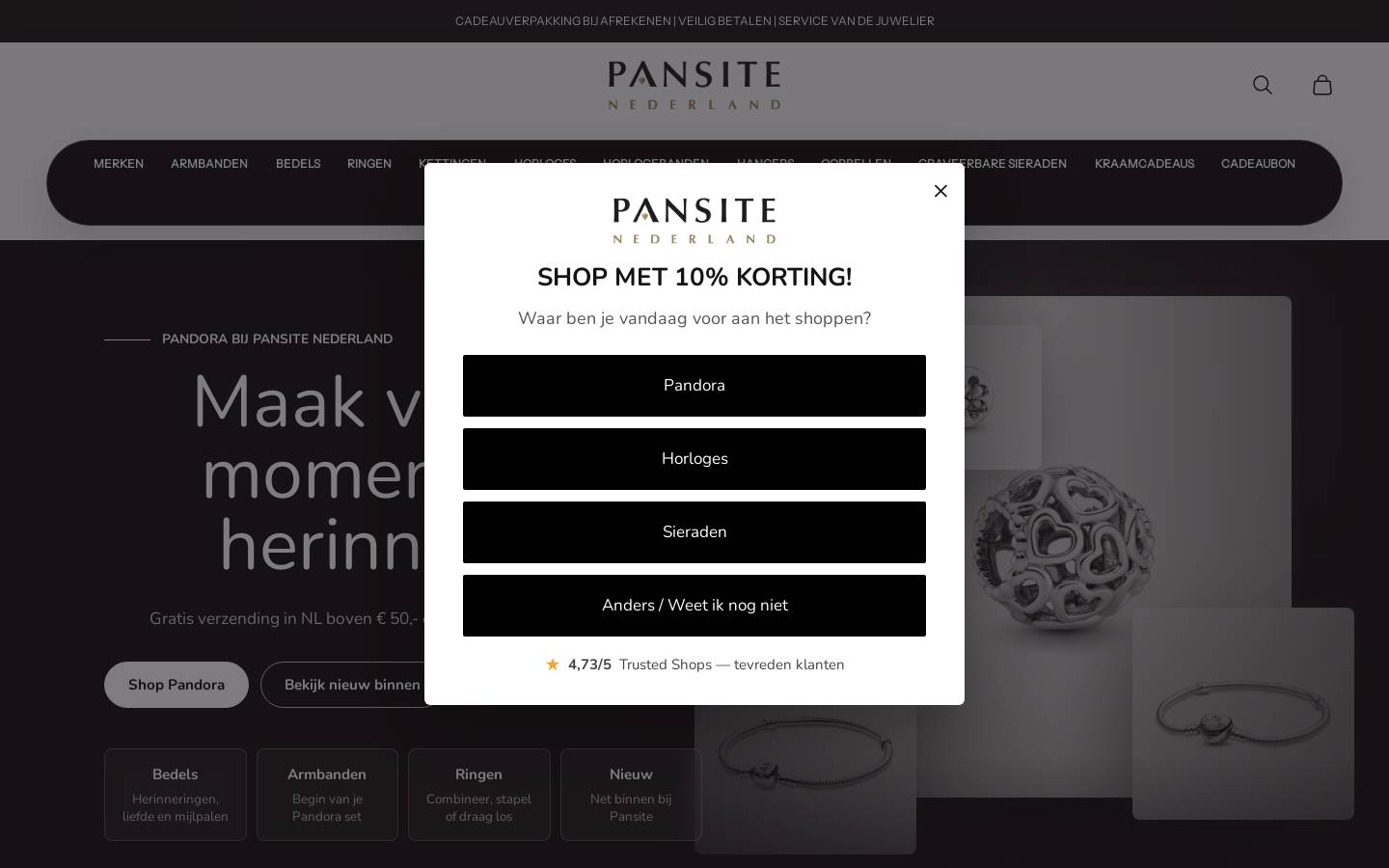 Pansite Nederland homepage screenshot