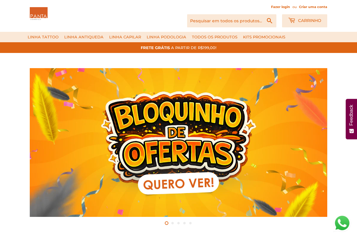 Panta Cosmética homepage screenshot