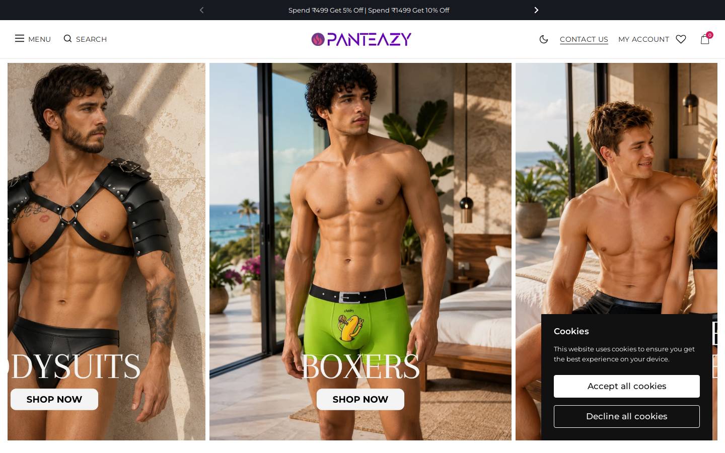 panteazy.in homepage screenshot