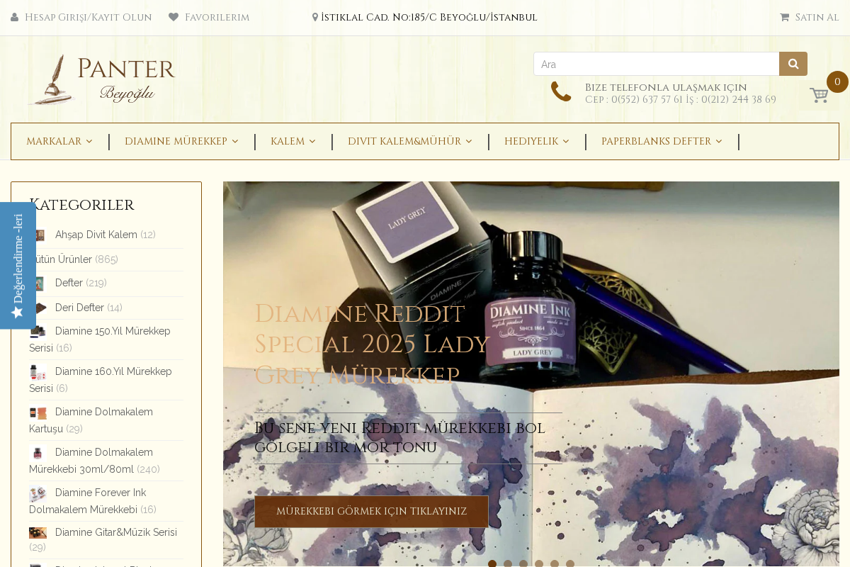 Panter Kırtasiye homepage screenshot