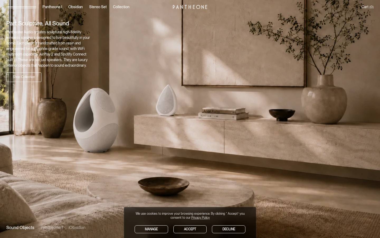 pantheoneaudio.com homepage screenshot