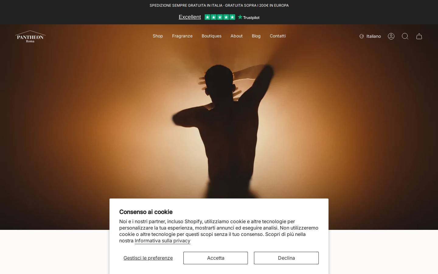 Pantheon Roma | Store homepage screenshot