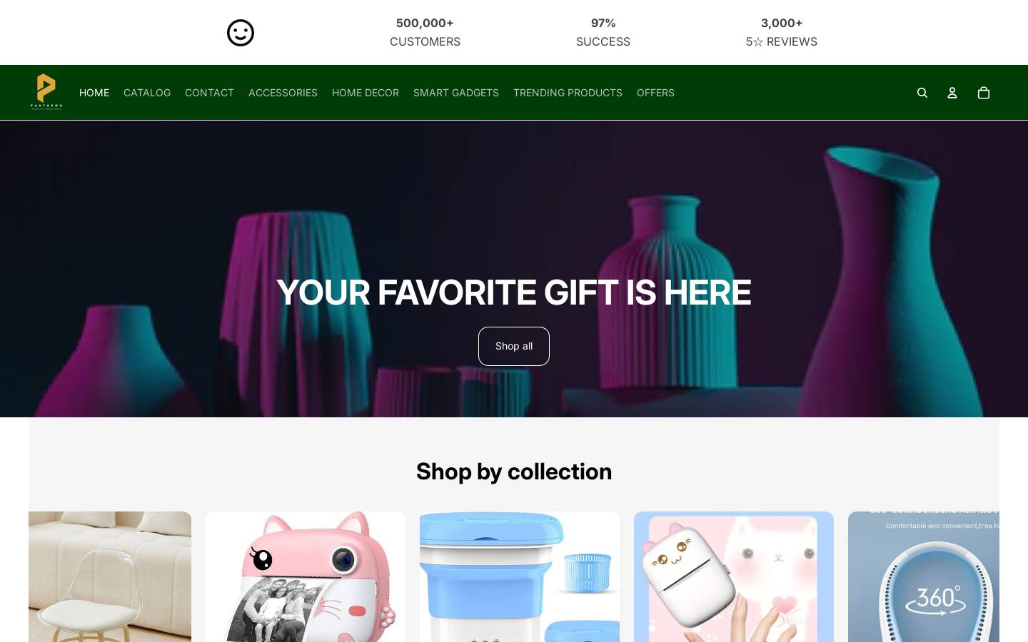 pantheonshops.com homepage screenshot