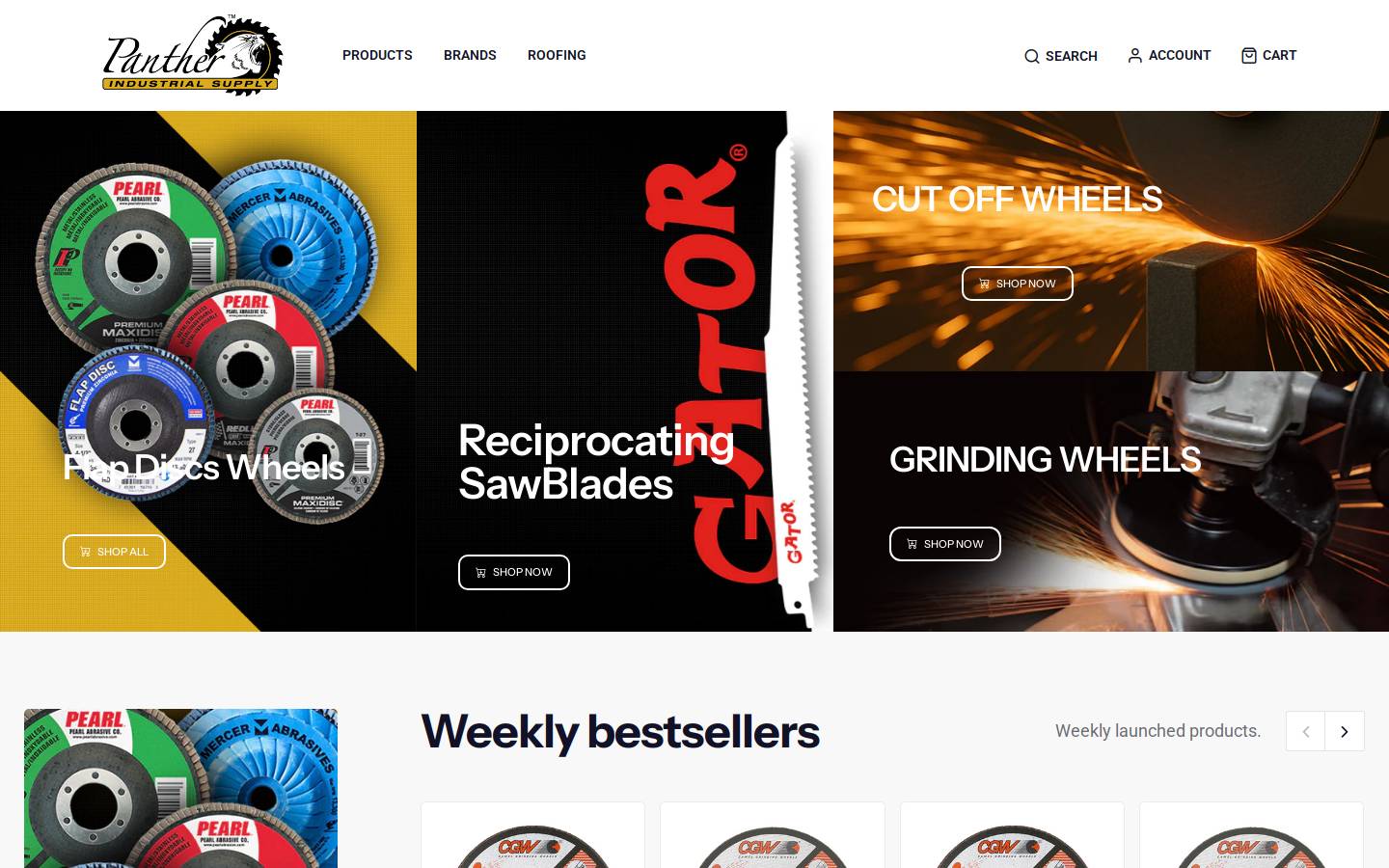 pantherindustrial.com homepage screenshot