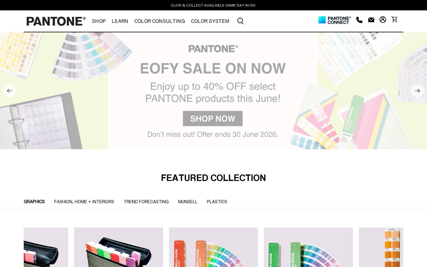 pantone.net.au homepage screenshot