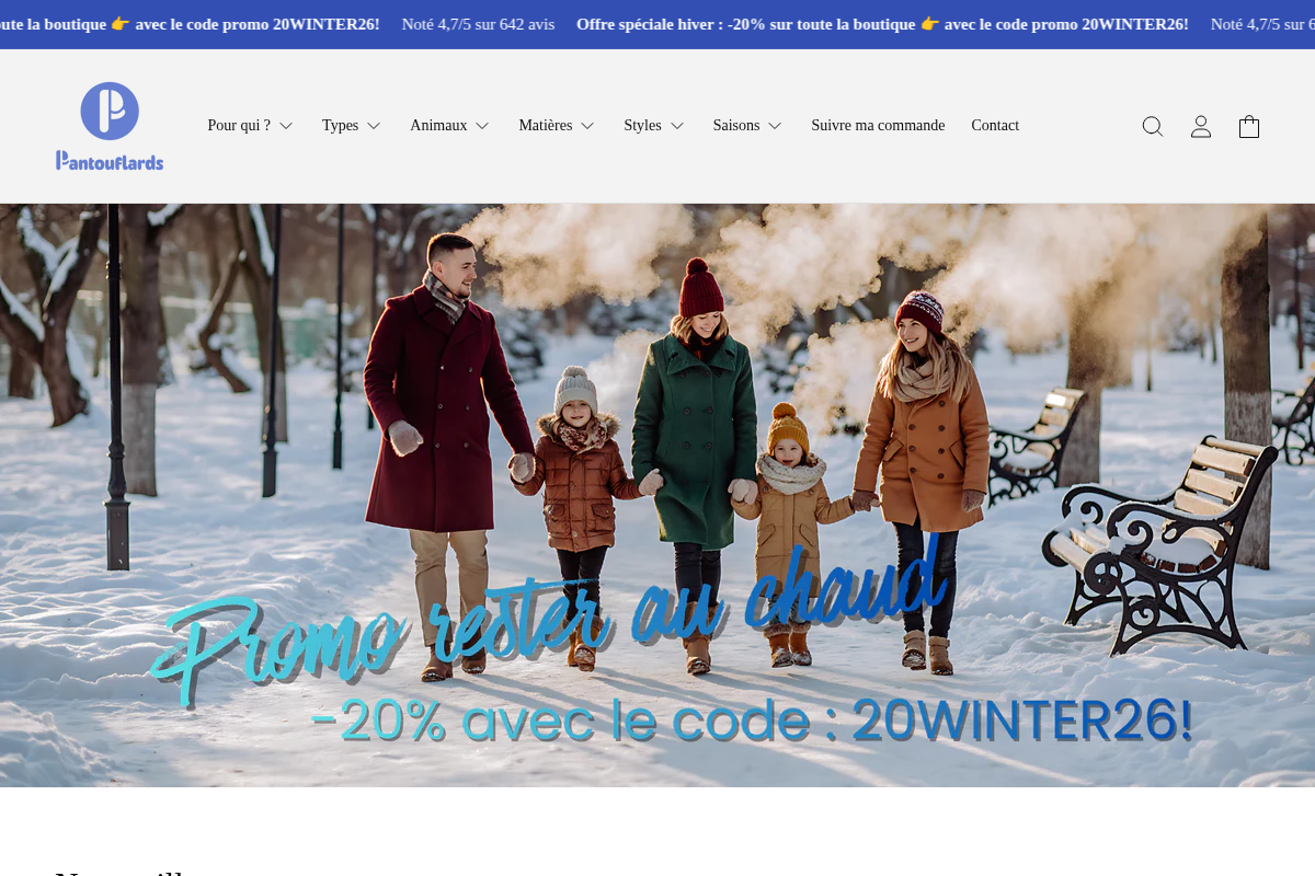 pantouflards.com homepage screenshot