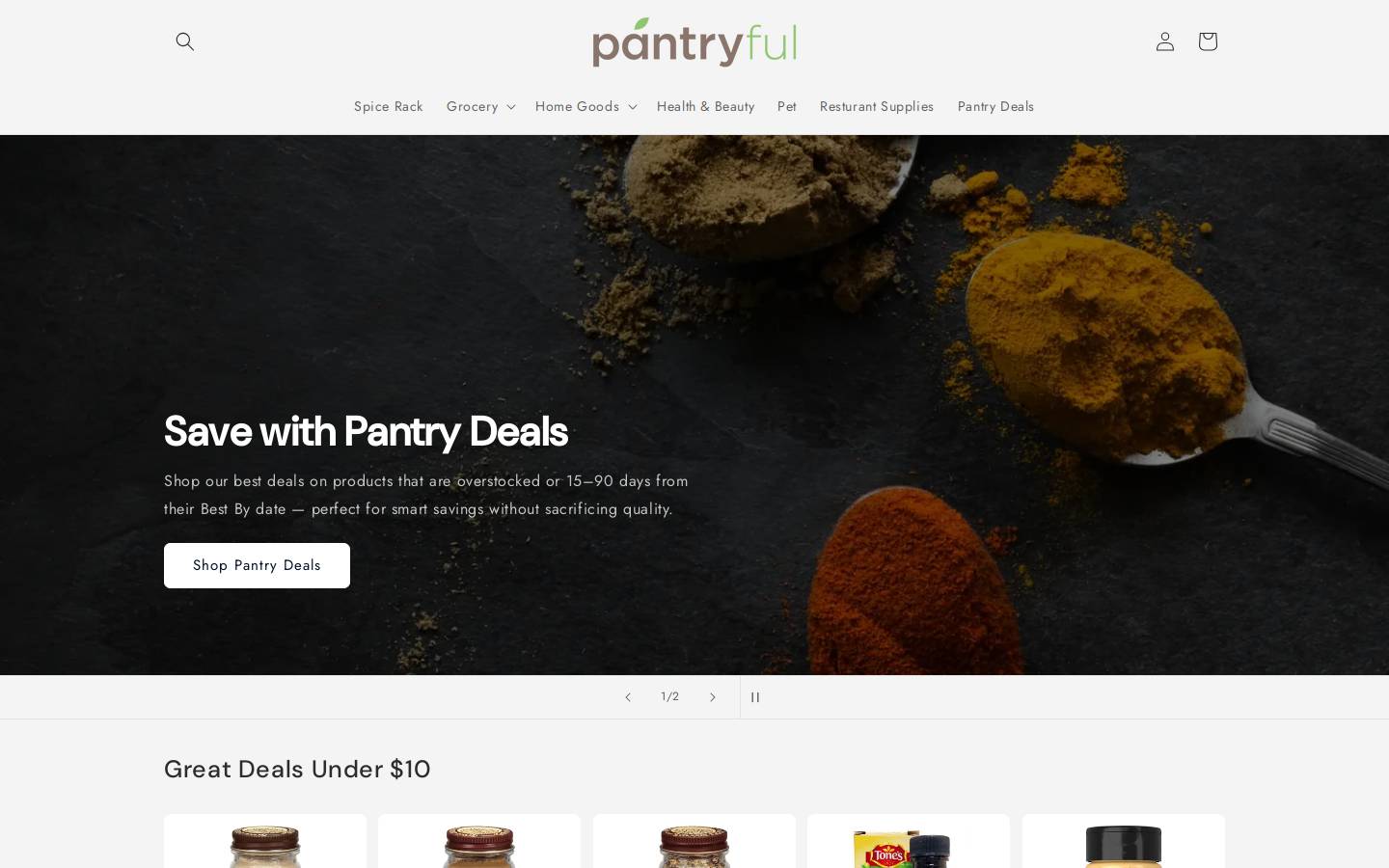 Pantryful homepage screenshot