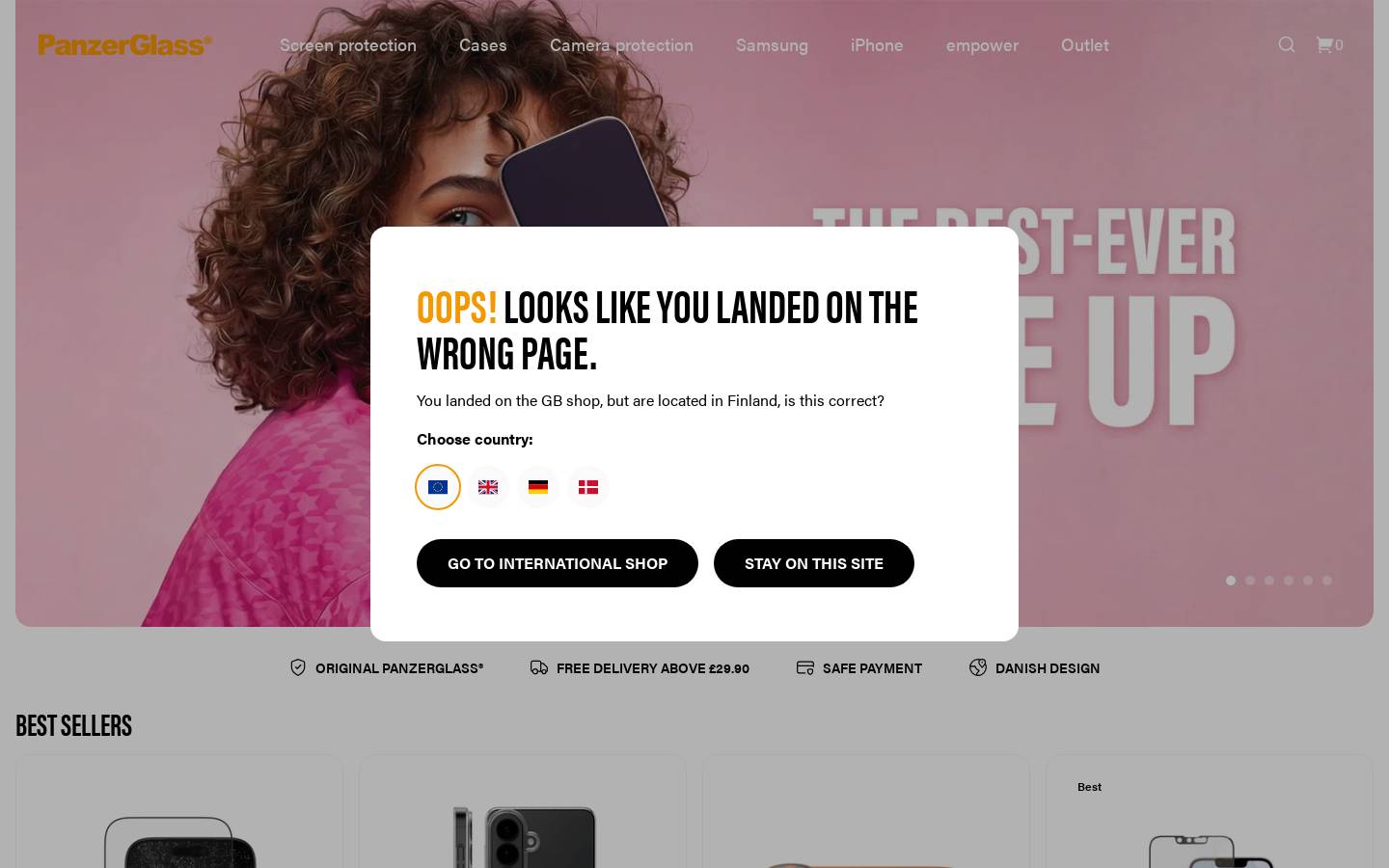PanzerGlass™ homepage screenshot