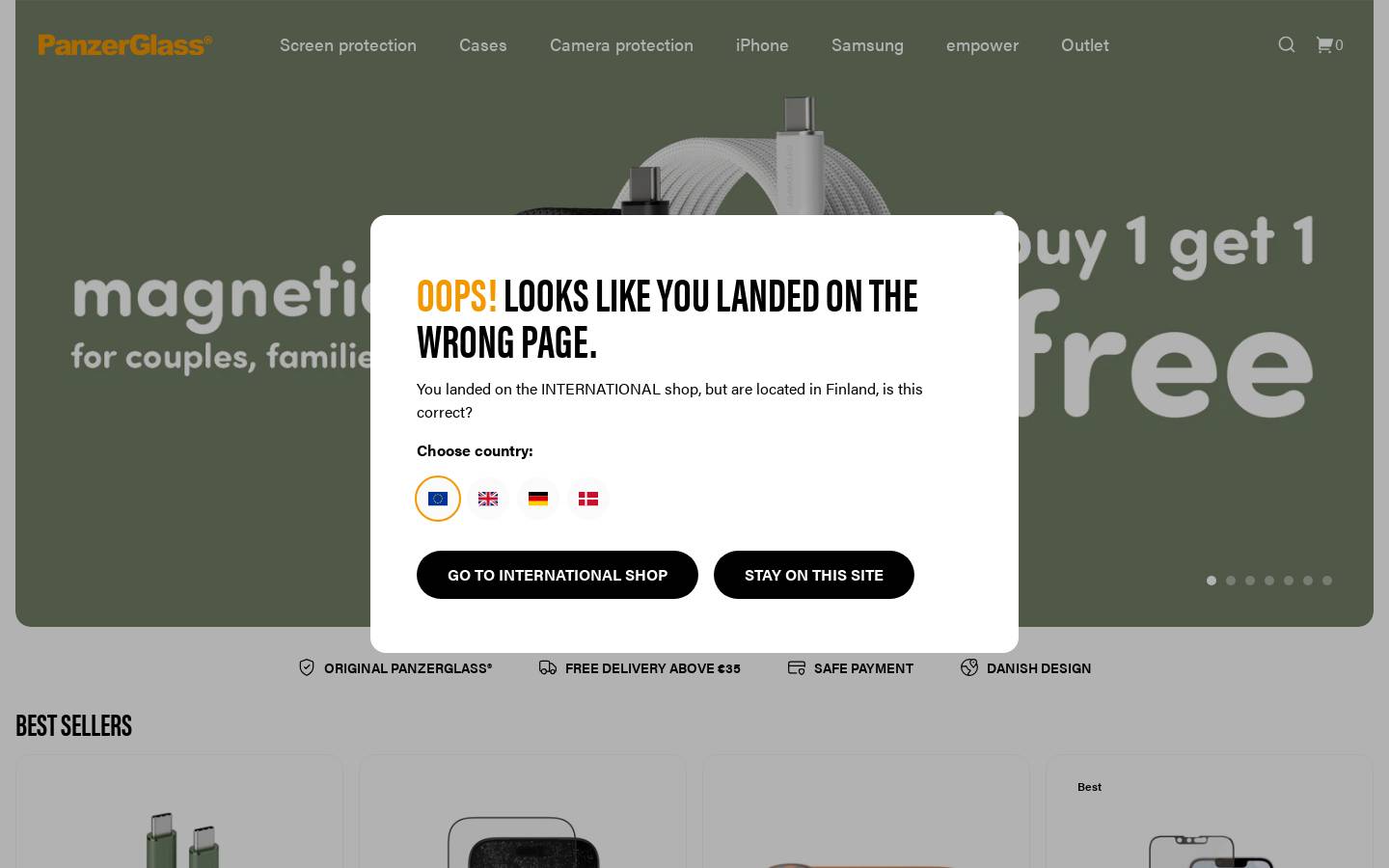 PanzerGlass® homepage screenshot