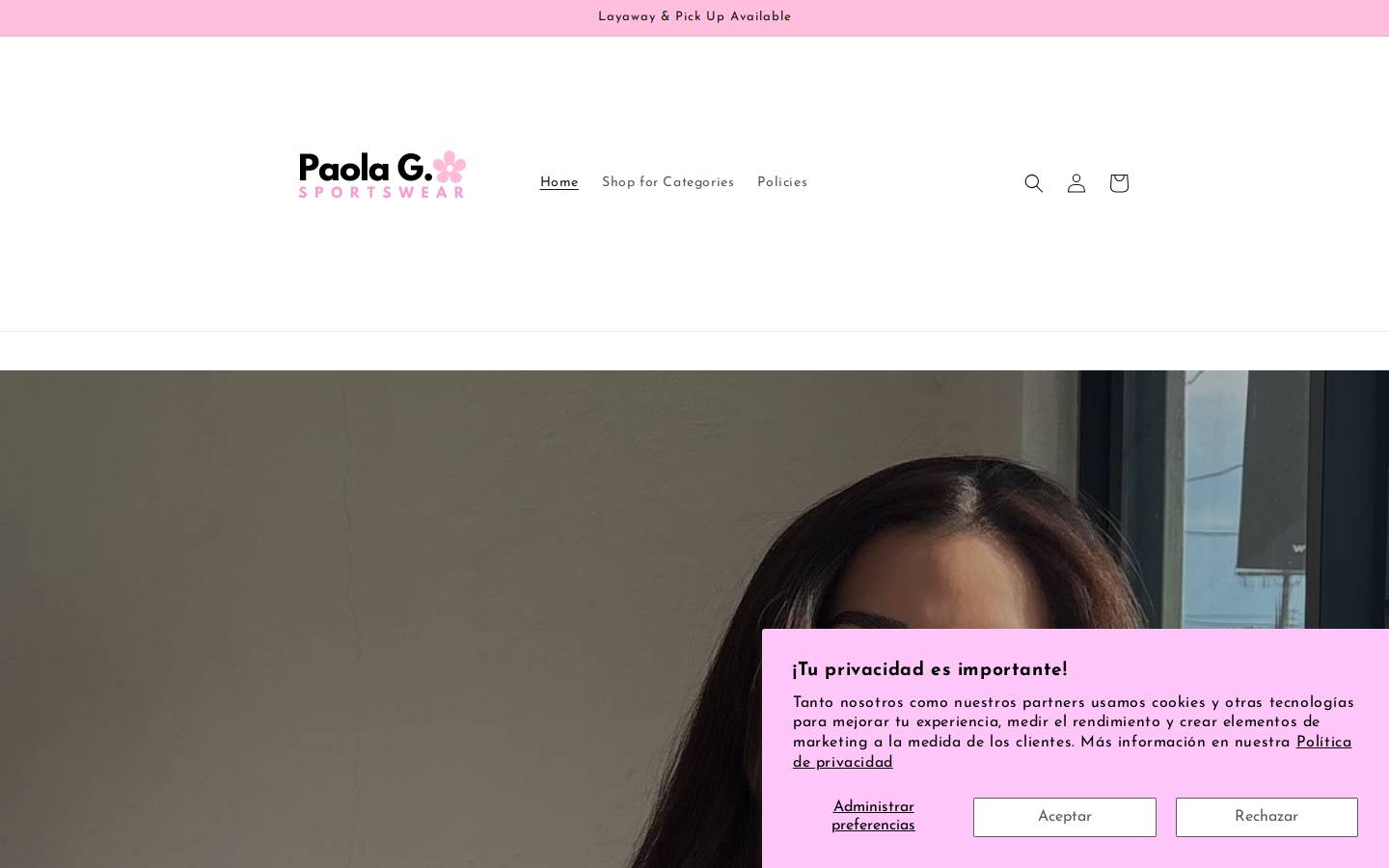 paolagsportswear.com homepage screenshot