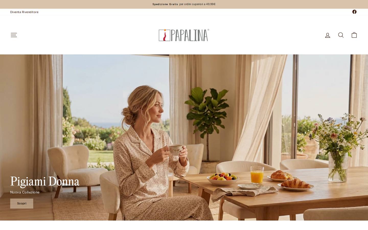 Papalina homepage screenshot