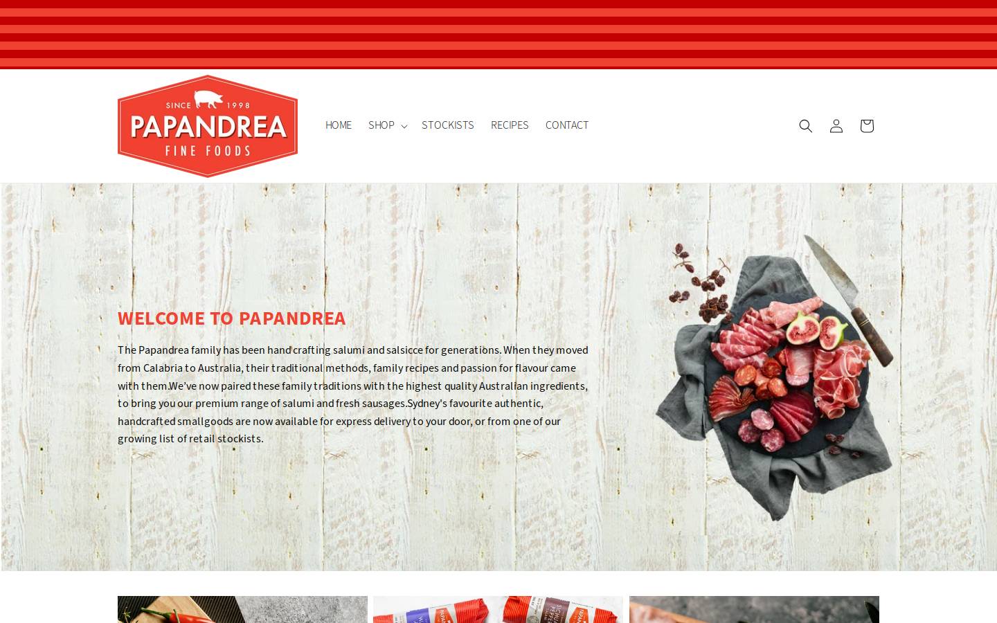 papandrea.com.au homepage screenshot
